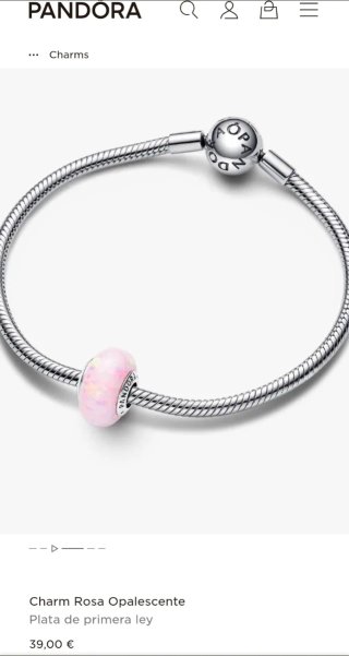 Charm Pandora Rosa Opalescente.