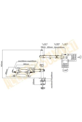 Soporte de 2 monitores o portátil ajustable
