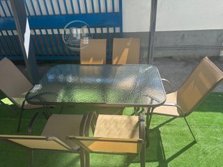 MESA TERRAZA CON 6  SILLAS