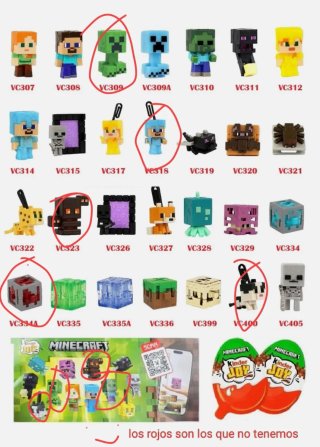 Cambio Mini Figuras Minecraft Kinder Joy