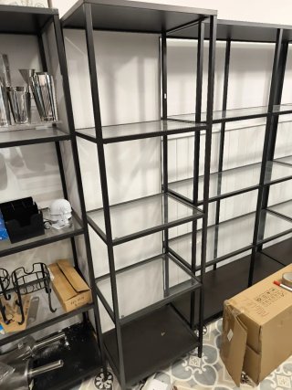 Estantería Vitssjo Ikea Negra y Transparente