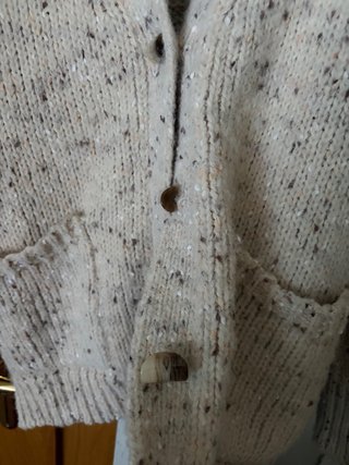 Chaqueta beige jaspeada talla única