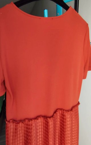 Vestido Zara Rojo Talla M Plisado