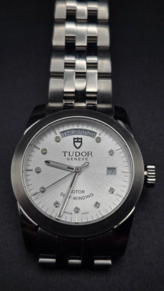 Tudor Glamour Date+Day Acero Diamantes