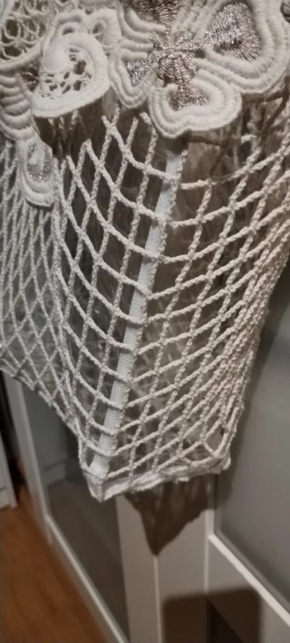 Bolso de red blanco con detalle crochet zara