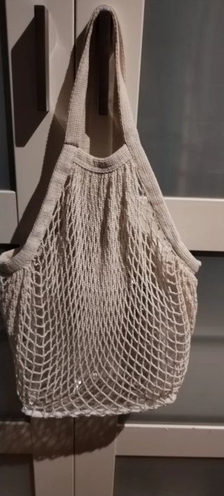 Bolso de red blanco con detalle crochet zara
