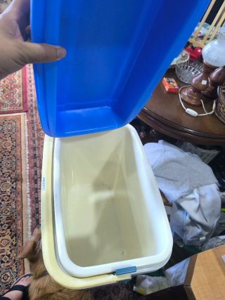 Nevera rígida azul con asa