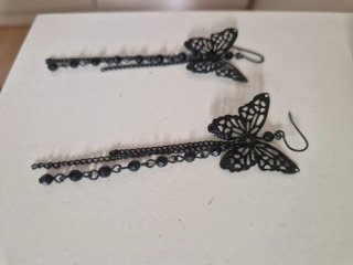 2x1!Conjunto collar+Pendientes mariposa negros