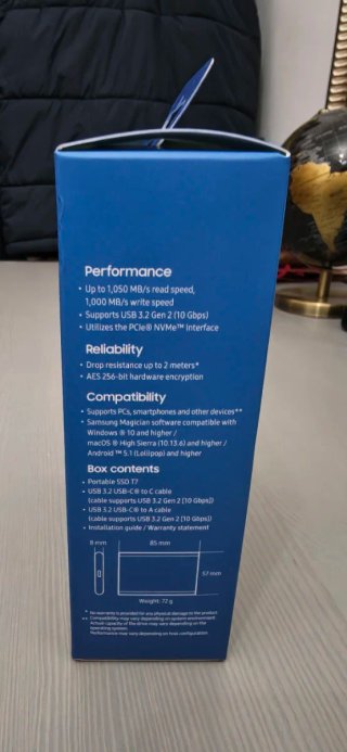 SSD Portatile Samsung T7 1TB Blu