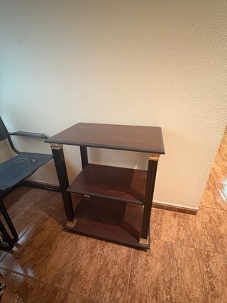Mesita auxiliar de madera y metal