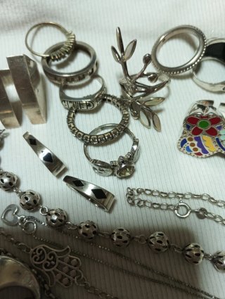 Lote Joyas Plata Variadas peso 220 gramos
