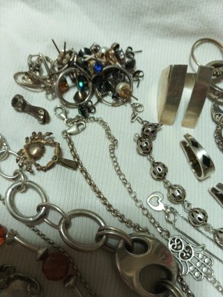 Lote Joyas Plata Variadas peso 220 gramos