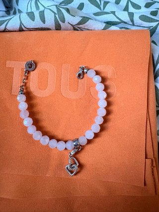 Pulsera TOUS Plata y Cuarzo Rosa Corazón