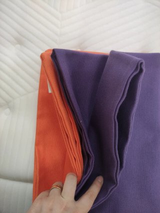 Fundas de cojín x2 naranja y morada