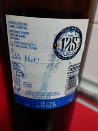 Botella Estrella Damm RCD Espanyol 125 Aniversario