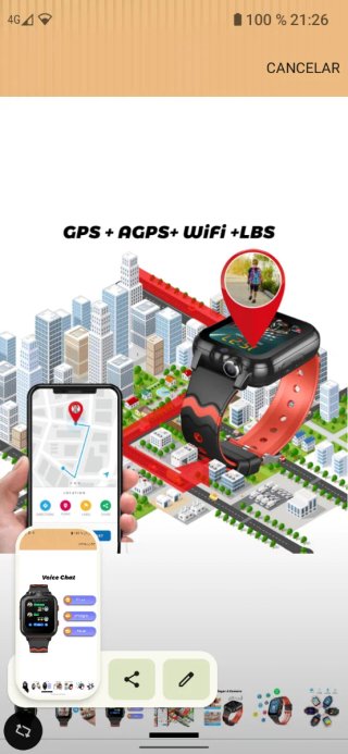 Reloj Inteligente 4G Niños Smartwatch negro gps