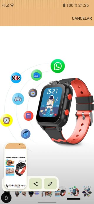 Reloj Inteligente 4G Niños Smartwatch negro gps