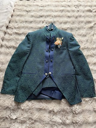 Traje de Boda Exclusivo Hombre Azul/Verde