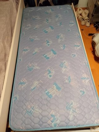 Colchón laxy individual azul con estampado