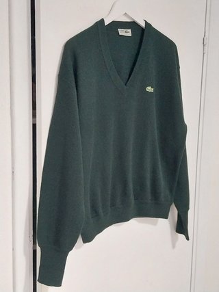 Jersey Verde Botella Vintage Lacoste - Talla 6, XL