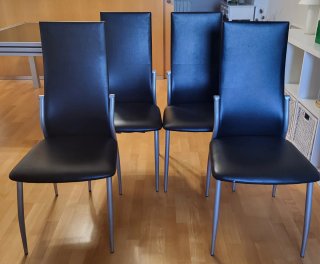 Mesa Comedor Negra y 4 Sillas