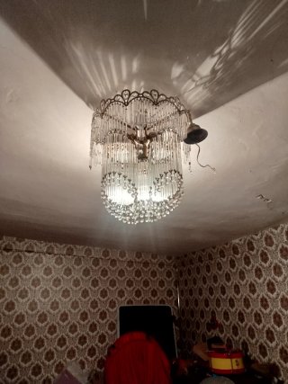 Lámpara de techo colgante cristal y metal