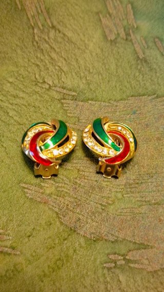 Pendientes Clips Dorados Multicolor