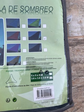 Toldo Parasol Triangular Beige 3.6m
