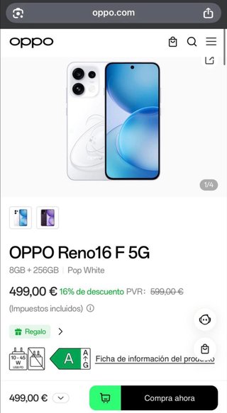 OPPO Reno16 F 5G. Negociable