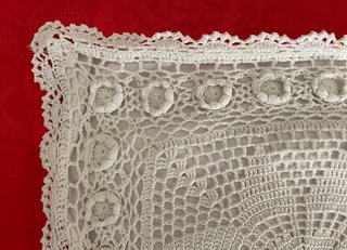 Federa cuscino uncinetto vintage 40x40