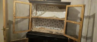 Mueble Antiguo Vitrina Madera y Cristal