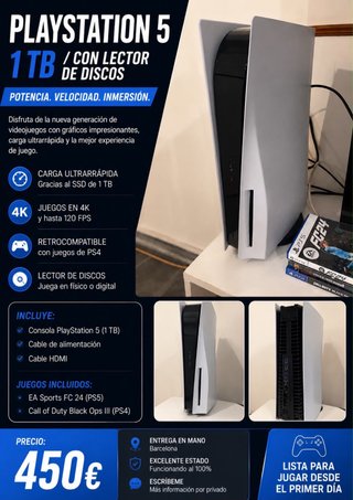 Playstation 5 1TB con Lector de Discos