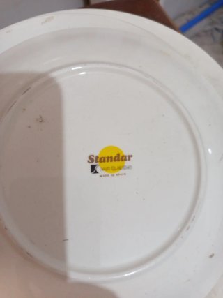Platos Loza San Claudio Flor Marrón