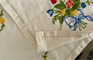 Runner vintage 77x35cm ricamato a mano
