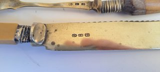 Pala per torta in argento inciso + Forchetta per s
