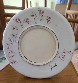 Portafoto ceramica decorato fiori rosa