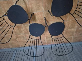 Lote 4 Sillas Metálicas Negras