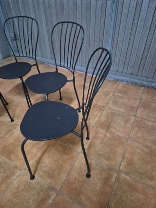 Lote 4 Sillas Metálicas Negras