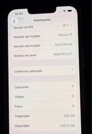 iPhone 13 negro 256GB