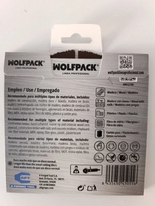 Disco Corte Madera y Plástico Wolfpack 115mm