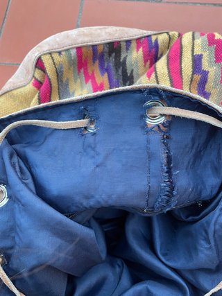 Mochila Kilim Étnica Boho Vintage Cuero