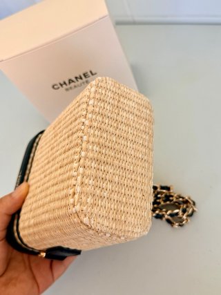Neceser Chanel Beauté Paja y Piel Negro