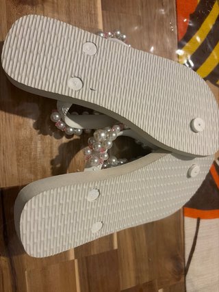 Chanclas Havaianas blancas perlas talla 35-36