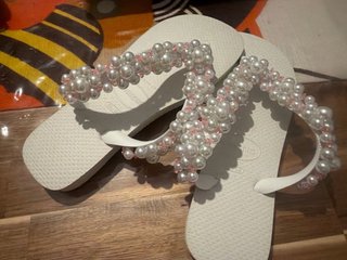 Chanclas Havaianas blancas perlas talla 35-36