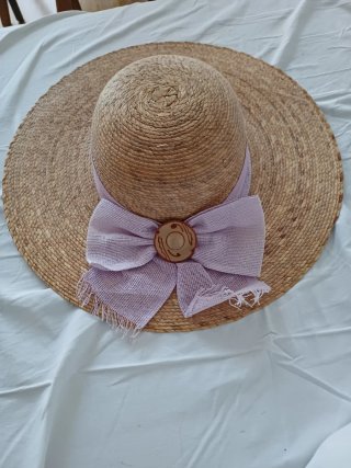 Pamela/Sombrero de paja trenzada natural eventos
