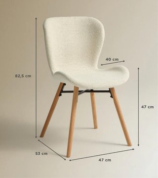 Silla tapizada patas roble