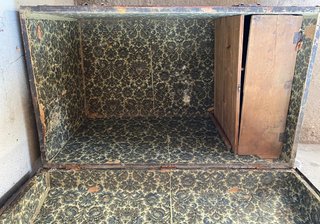 Baúl antiguo madera y metal para restaurar