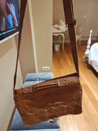 Bolso vintage de cuero marrón