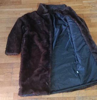 Abrigo Pelo Sintético marrón oscuro Talla L