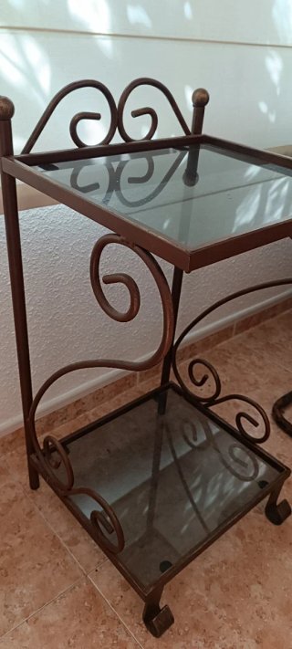 Mesitas forja y cristal (2 unidades)